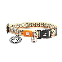Max & Molly Cat & Kitten Collar with Bell & Breakaway Safety Buckle, Fun Style for Girl or Boy Cats & Kittens, Soft, Comfortable, Adjustable, Includes Gotcha QR Code Pet ID Tag, Mosaic