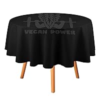 Vegetable Veggie Vegan Power Round Tablecloth Washable Table Cover with Dust-Proof Wrinkle Resistant for Restaurant Picnic 23.99