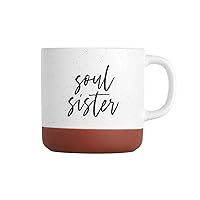 Canopy Street Soul Sister Mug / 13 Ounce Speckled Ceramic Coffee Mug For Her/Thoughtful Friendship Tea Cup/Farmhouse Style Mug Best Friend Present