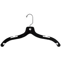 5400 Black Plastic Hangers with 360 Swivel Metal Hook and Notches for Straps, Great for Shirts/Tops/Dresses/Jackets, 17 Inch (Pack of 10)