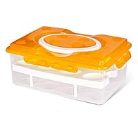 2 Tier Plastic Egg Container Holder,Clear Deviled Egg Tray with Lid Egg Carrier Box Holder for Refrigerator Freezer Storage