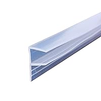 F Type Glass Door Seals for 1/4 Inch Glass, Sealing Strips at Overlap of Sliding Doors for Shower Room, Office, Mall
