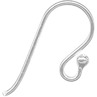 100pcs Adabele Authentic Sterling Silver Ball Dot Fish Earring Hooks Connector 20mm Dangle Earwire (Strong Wire 0.8mm/20 Gauge/0.031 inch) SS194-CC