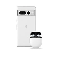 Google Pixel 7 Pro – Unlocked Android 5G smartphone with telephoto lens, wide-angle lens and 24-hour battery – 128GB – Snow + Pixel Buds Pro Wireless Earbuds, Bluetooth Headphones – Fog