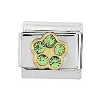 Stainless Steel 18k Gold Birthstones Charms for Italian Charm Bracelets 5 Stone 9mm