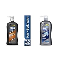 for Men Hair + Body Wash, Hydro Fresh, 32 Ounce and Dial for Men Hair + Body Wash, Ultimate Clean, 32 Fluid Ounces
