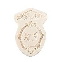 JINLAIJU Chocolate Silicone Molds,Candy Molds,Embossed Picture Frame Silicone Mould Cupcake Top Decorations Fondant Mold Biscuit Decorations Craft Birthday Party