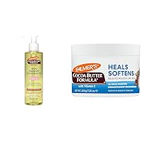 Palmer's Cocoa Butter Skin Therapy Cleansing Facial Oil and Daily Skin Therapy Solid Lotion Bundle, 6.5 and 7.25 Ounce