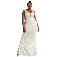 Sequin Size Wedding Party Dresses Elegant Women V Neck Sleeveless Prom Dress Long Evening