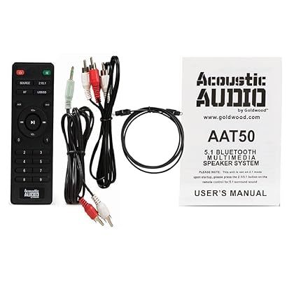 Acoustic Audio AAT5005 Bluetooth Tower 5.1 Home Theater Speaker System with Digital Optical Input and 8