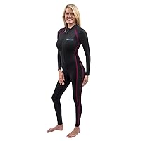 EcoStinger® Women Full Body Coverup Swimsuit UV Protection UPF50+ Chlorine Resistant Black Pink Stitch