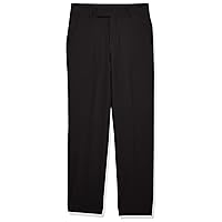 Calvin Klein Boys' Flat Suit Dress Pant, Straight Leg Fit & Hemmed Bottom, Belt Loops & Functional Front Pockets