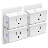 Plug Mini 15A, Smart Home Wi-Fi Outlet Works with Alexa, Google Home & IFTTT, No Hub Required, UL Certified, 2.4G WiFi Only, 4-Pack(EP10P4) , White