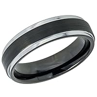 6mm Tungsten Ring Wedding Band for Men and Women 2 Tone Brushed Comfort Fit Wedding Band Size 5-13 SHJTCR502