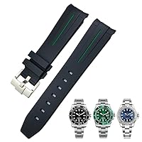 21mm 22mm Curved End Rubber Silicone Watchband For Rolex Submariner 20mm Daytona Waterproof Watch Strap