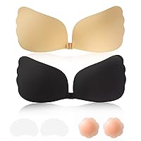 Sticky Bra Strapless Bras for Women Adhesive Invisible Backless Push up Gathering Lift up Cups Dresses with Nipple Cover