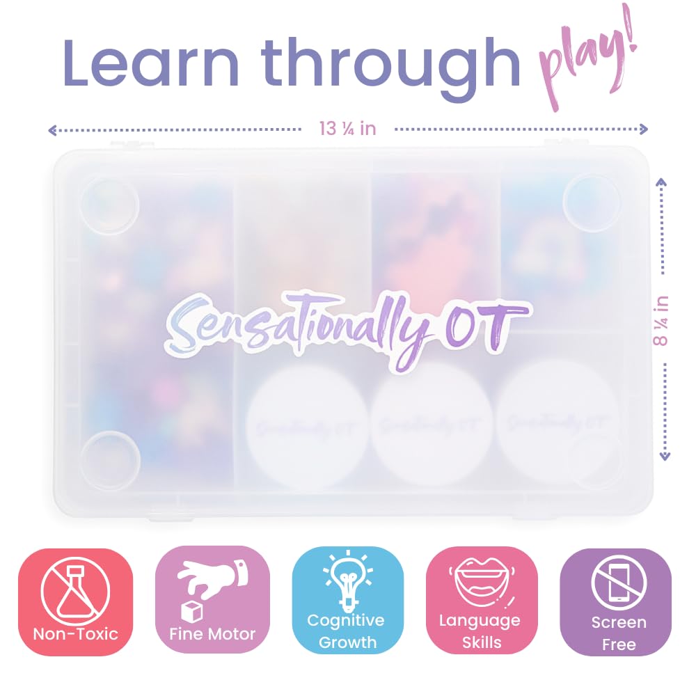 Sensationally OT - Unicorn Sensory Dough KIT with 3 Jars of Non-Toxic Sensory Dough - All in one Sensory Play - Learn Through Play!