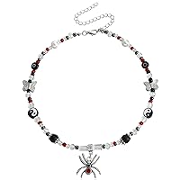 Fashion Necklace,Diamonds Spiders Exaggerated Clavicle Chain Female Temperament Handmade Beaded All-matched Crystal Stone Necklace