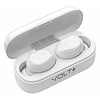 VOLT+ Plus TECH Slim Travel Wireless V5.1 Earbuds Compatible with Samsung SM-S918B Updated Micro Thin Case with Quad Mic 8D Bass IPX7 Waterproof/Sweatproof (White)