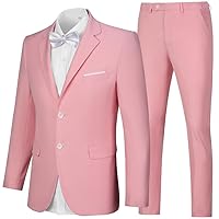 Mens Suits Slim Fit Prom Homecoming Suit for Men Wedding Business Tux Outfit 2 Piece Suit Jacket Blazer ＆Pants Set
