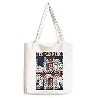 London UK England the Union Jack Flag Mark Tote Canvas Bag Shopping Satchel Casual Handbag