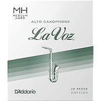 D'Addario La Voz Alto Sax Reeds - Alto Saxophone Reeds - RJC10MH - Unfiled Cut - Medium-Hard - 10-Pack