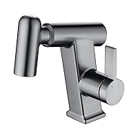 Faucets,Basin Mixer Taps with Pull Out Spray, Bathroom Sink Taps Brass Bathroom Sink Tap/Grey