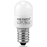 AMI PARTS W11160686 W11518235 Refrigerator Light Bulb - Waterproof Appliance Bulb Replacement for Maytag Whirlpool, Freezer Light Bulbs Replacement 6500K Non-Dimmable120V 2W A15 E14 Base