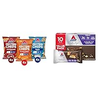 Atkins Protein Chips Variety Pack, 4g Net Carbs, 13g Protein, Gluten Free, Low Glycem & Endulge Caramel Nut Chew Bar, Dessert Favorite, 1g Sugar, Good Source of Fiber