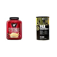 BSN SYNTHA-6 Whey Protein Powder with Micellar Casein, Milk Protein Isolate Powder & Animal Pak - Convenient All-in-One Vitamin & Supplement Pack