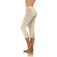 Sesto Senso Women's Leggings 3/4 Medium Cotton Girls Colorful Pants Sports Fitness Yoga