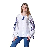 Embroidered Blouse Richelieu Cutwork Linen Boho Ethnic Style, New