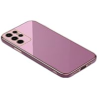 Soft Silicone Classic Straight Edge Phone Case, Bumper For Samsung Galaxy S10 S9 S8 Plus Note 20 10 9 8 Ultra Pro Lite, Electroplating Solid Color Simple Fashion Back Cover(Purple,Note 20 Ultra)