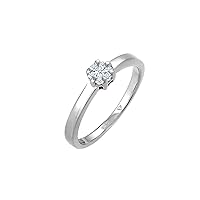 DIAMORE Diamond Engagement Ring 0.12 Carat Luxurious 585 White Gold, white-gold Stone, Diamond
