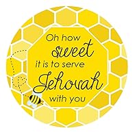 1.9 Inch Stickers Oh How Sweet It is to Serve Jehovah with You JW Pioneer Gift 60 Labels