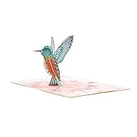 Pop Up Greeting Card 3D Hummingbird Bird Pattern Eye-catching Attractive Thinking Of You Card Fold Blank Craft Paper 3 Pcs