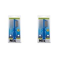 Nix Premium 2-Sided Metal Lice Removal Comb (Pack of 2) Blue
