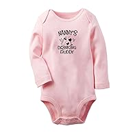 Nanny's Drinking Buddy Funny Rompers Newborn Baby Bodysuits Infant Jumpsuits Outfits Long Sleeves Clothes