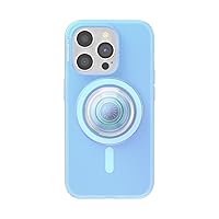 PopSockets iPhone 15 Pro Case with Round Phone Grip Compatible with MagSafe, Phone Case for iPhone 15 Pro, Wireless Charging Compatible - Blue Opalescent