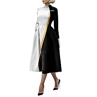 Summer Dresses for Women 2023 Spring and Summer Women's Bib Collar Long Sleeve Slim Print Dress