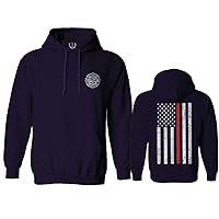 VICES AND VIRTUES American Flag Thin Red Line Firefighter Support Seal Hoodie