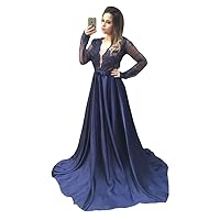 Lace Long Sleeves Short-Length Detachable Train Mother of The Bride Dresses Formal Party Evening Gown