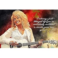 Famous Female Country Music Poster Smile Quote Home Decor Print (24x36)