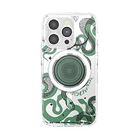 PopSockets iPhone 15 Pro Case with Round Phone Grip Compatible with MagSafe, Phone Case for iPhone 15 Pro, Wireless Charging Compatible, Harry Potter - Slytherin