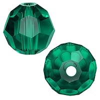 100pcs Adabele Austrian 6mm Faceted Loose Round Crystal Beads Emerald Green Compatible with 5000 Swarovski Crystals Preciosa SS2R-624