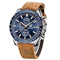 Mens Watches BY BENYAR Chronograph Analog Quartz Movement Stylish Sports Designer Wrist Watch 30M Waterproof Elegant Gift Watch for Men