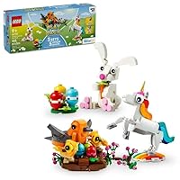 LEGO 66783 Colorful Animals Play Pack, 5 in 1 Box: Easter Bunny, Unicorn Toy, Seahorse Toy, Peacock Toy, and Birds in a Nest, Easter Basket Stuffer for Kids