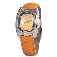 Chronotech CT7274L-06 Women's Analogue Quartz Watch with Leather Strap, orange, Ribbon