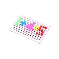 ERINGOGO 93pcs Color Matching Pegboard Mushroom Nail Jigsaw Puzzle Counting Board Game Shape Stacker Blocks Mushroom Nails Pegboard Toy Puzzles Pegboard Puzzle Button Child Bead