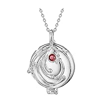 Mempire Elena Gilbert Necklace 925 Sterling Silver Cubic Zirconia Charm Pendant Vampire Diaries Vervain Necklace Creative Gift for Girlfriend, Glass, Crystal